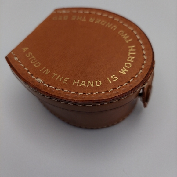 Vintage Leather Jewelry Box/ England for Cuffs,Tie Clips, Rings etc. G C. - Picture 9 of 11